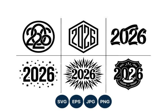 2026 Decorative Number Badges Vector for Crafting and Illustrations