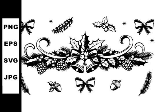 Christmas Decorative Vector with Bells H Review for Embroidery Projects