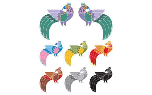 Decorative Birds Graphic Design Asset for Handmade Creations