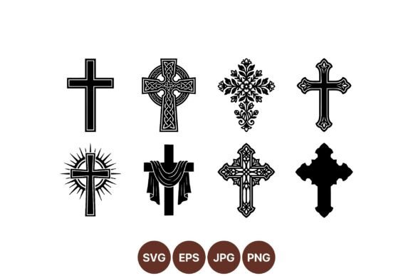 Decorative Christian Cross Graphics for Branding and Marketing