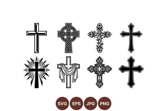 Decorative Christian Cross Graphics for Editorial and Web Publishing