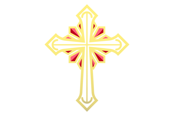 Decorative Crucifix Icon Graphics for Handmade Projects