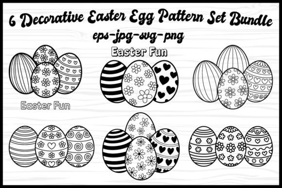 Decorative Easter Egg Pattern Set: A Spring Graphic for Creative Branding