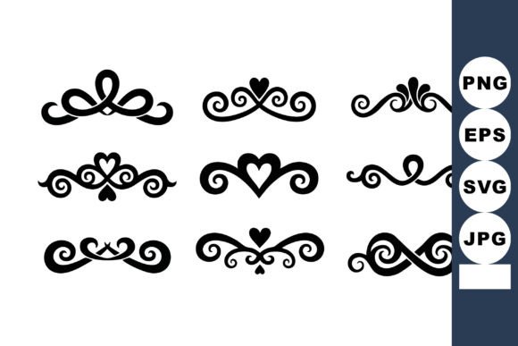 Decorative Heart Swirl Vector Design for Small Business Graphics
