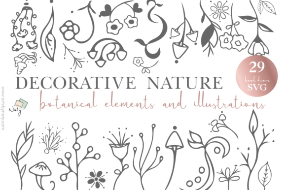Decorative Nature Botanical Elements Graphics for Modern Branding