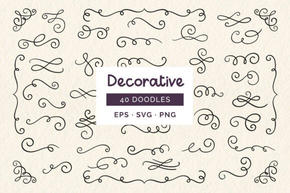 Decorative Ornaments: A Hand-Drawn Graphic Asset for Creative Projects
