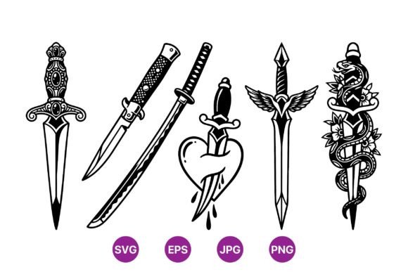 Decorative Sword Clipart Designs: Bold Graphics for Edgy Branding