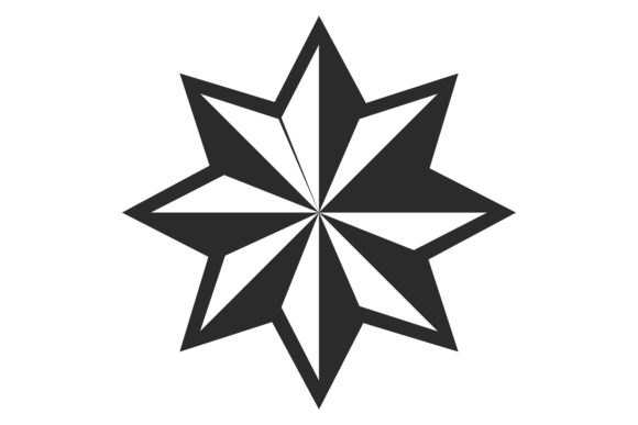 Eight Pointed Star Icon: A Decorative Graphic for Editorial Elegance