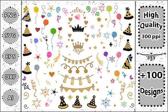 Festive Decorative Elements SVG Bundle: A Design Asset for Editorial and Web Publishing