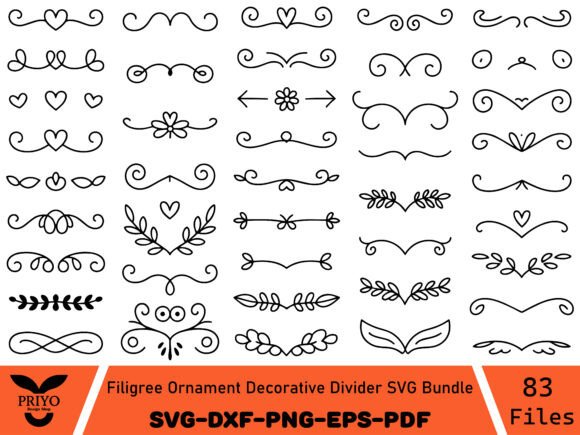 Filigree Ornament Decorative Divider SVG: A Refined Graphic Design Asset for Local Business Branding