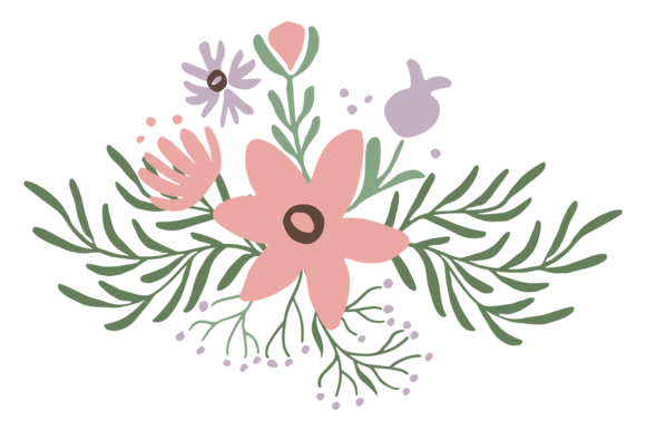 Natural Flower Decorative Element for Local Business Branding and Packaging