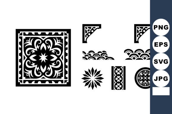 Ornamental Decorative Elements with Flo: A Refined Graphic Design Asset for Elegant Illustrations