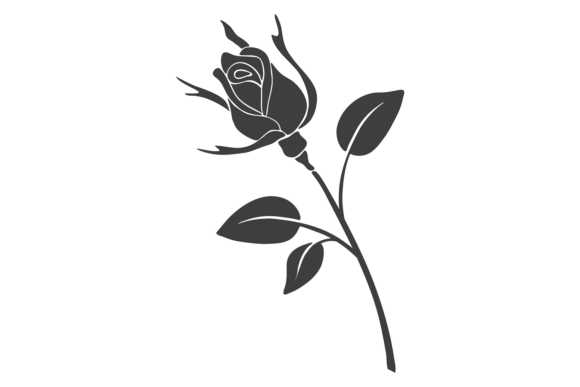 Rose Bud Black Icon: A Practical Embroidery Design for Stylish Projects