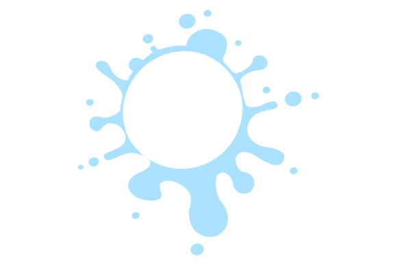 Round Paint Stain Decorative Blue Splat for Local Business Branding